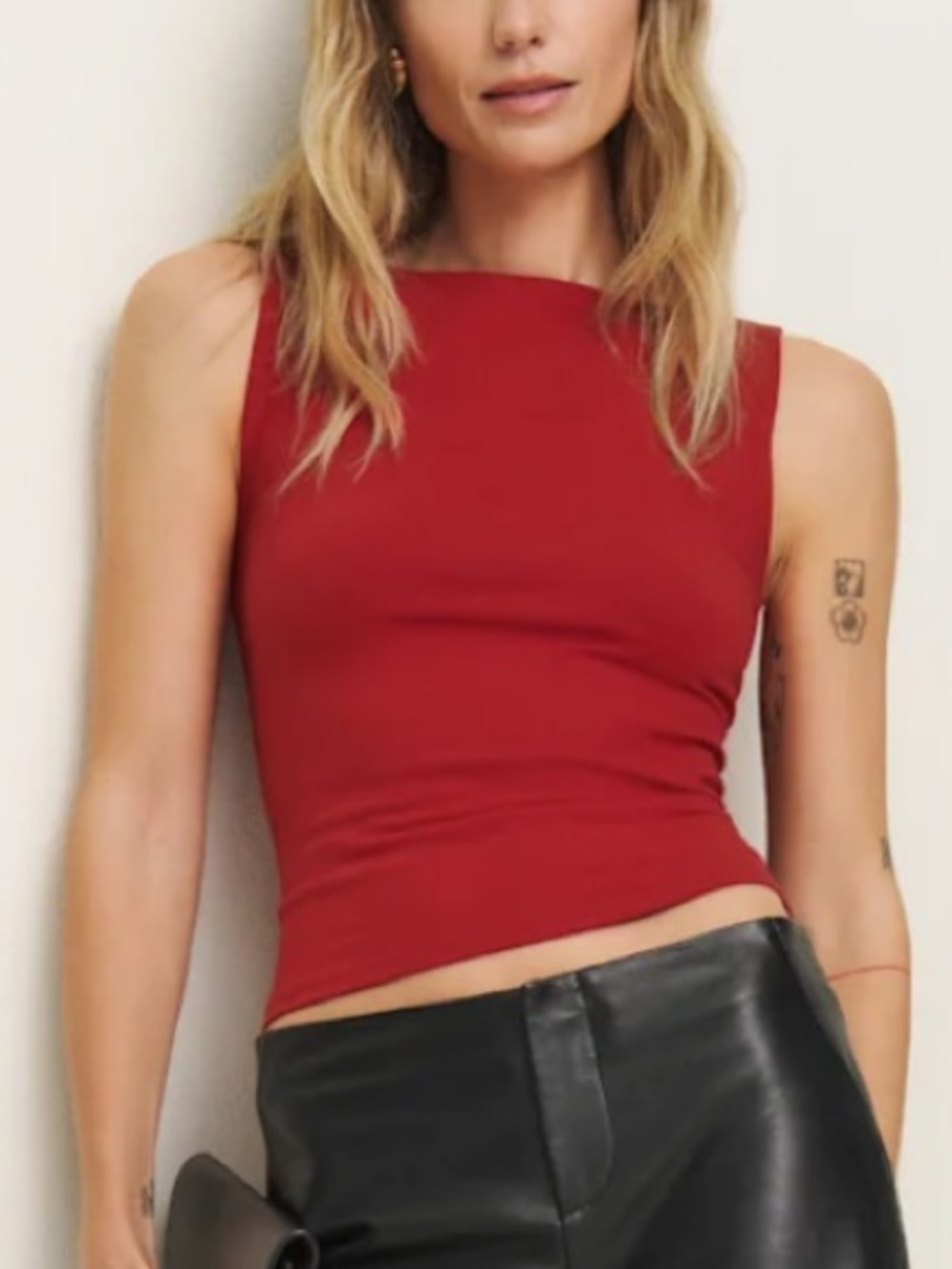 Reformation Red Sleeveless Knit Tank